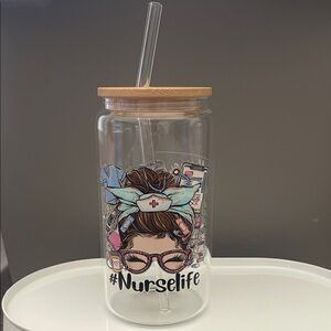 Nurselife Glass Tumbler with Straw